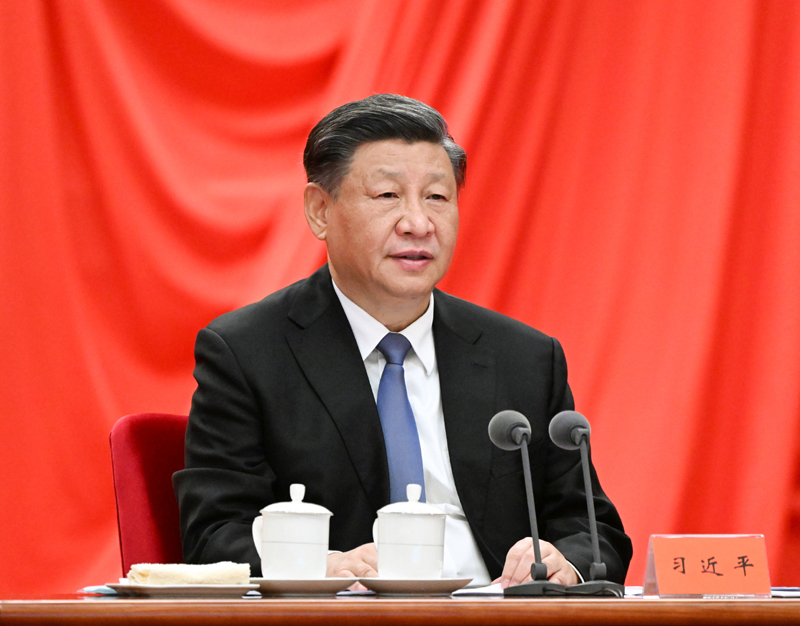 1月9日,中共中央总书记、国家主席、中央军委主席习近平在中国共产党第二十届中央纪律检查委员会第二次全体会议上发表重要讲话。新华社记者 李学仁 摄